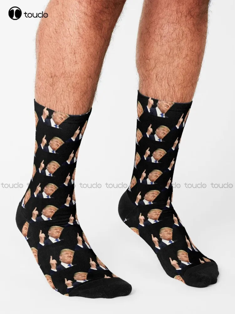 Funny Trump Socks Trump International Hotel Las Vegas Socks Mens Soccer Socks Design Happy Cute Socks  New Popular Funny Gift