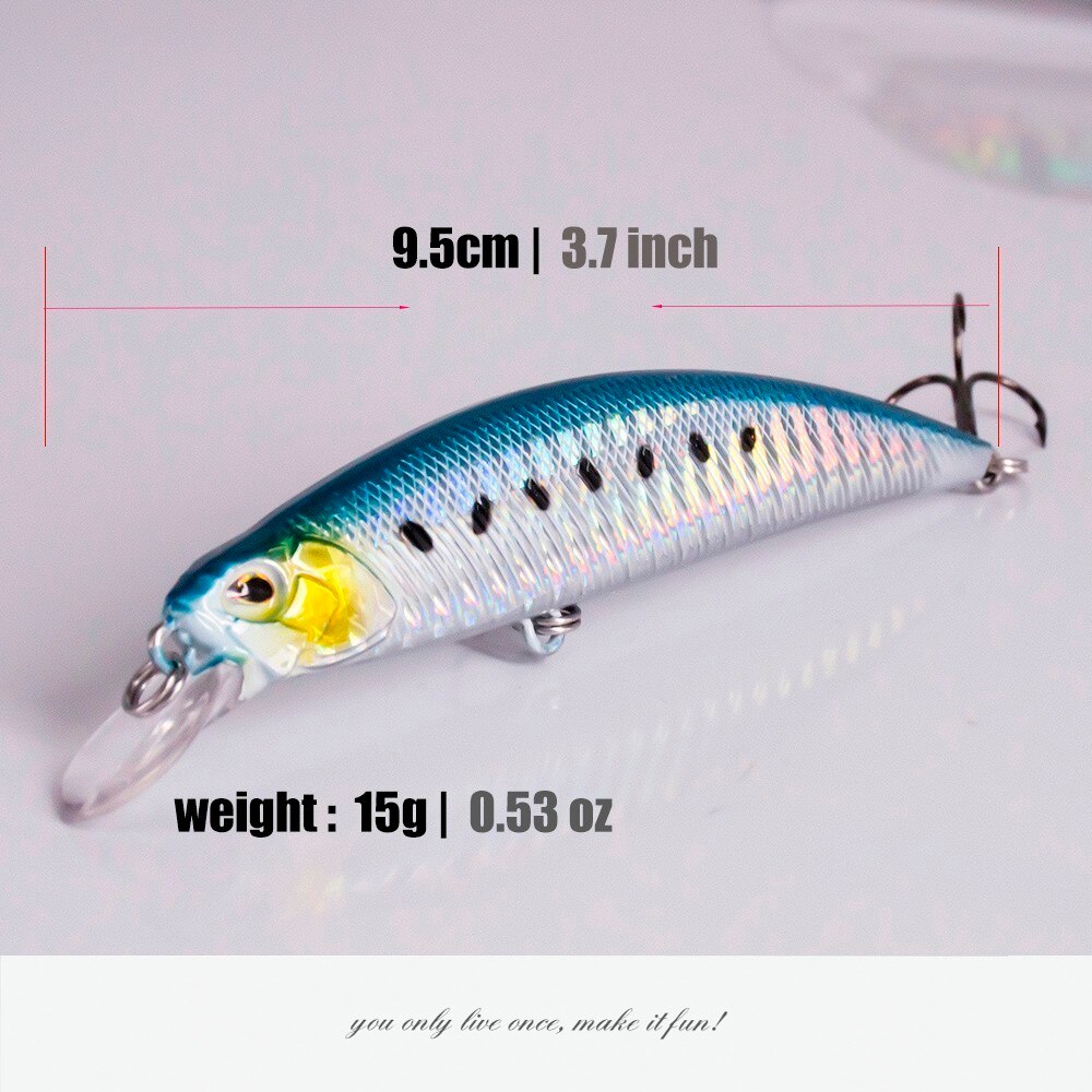 9.5cm 15g jerkbait Wobblers crankbaits hardbait  Minnow Japan camping outdoor  fishing lure for fishing