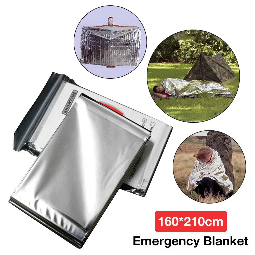 160*210CM Emergency Blanket Tear Resistant Windproof Sun Protection Thermal Insulation Blanket Blanket Hiking Survival First Aid