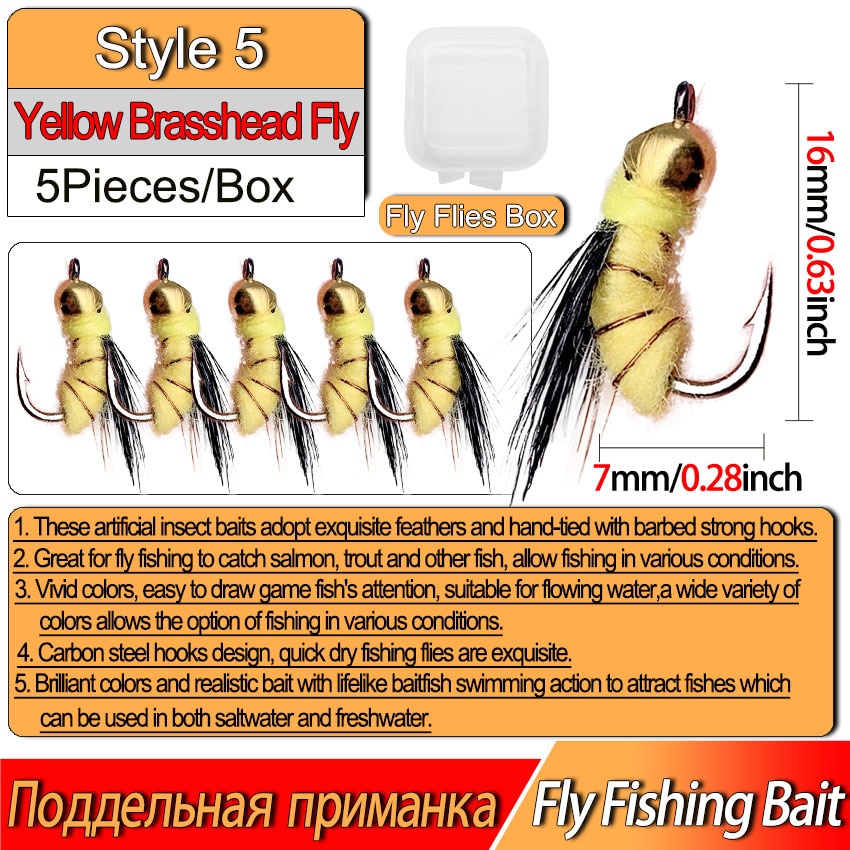 3/6Pcs Fishing Flies Realistic Nymph Scud Fly for Trout Fly Fishing Streamer Tying Artificial Lure Baits