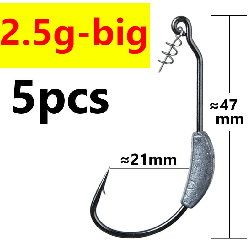 Exposed Jig Crank Head Barbed Hook 2g 2.5g 3g 4g 5g 7g 9g Crank Offset Fishing Hook Fish Hooks Fit for Texas Rigs Fishing Tackle