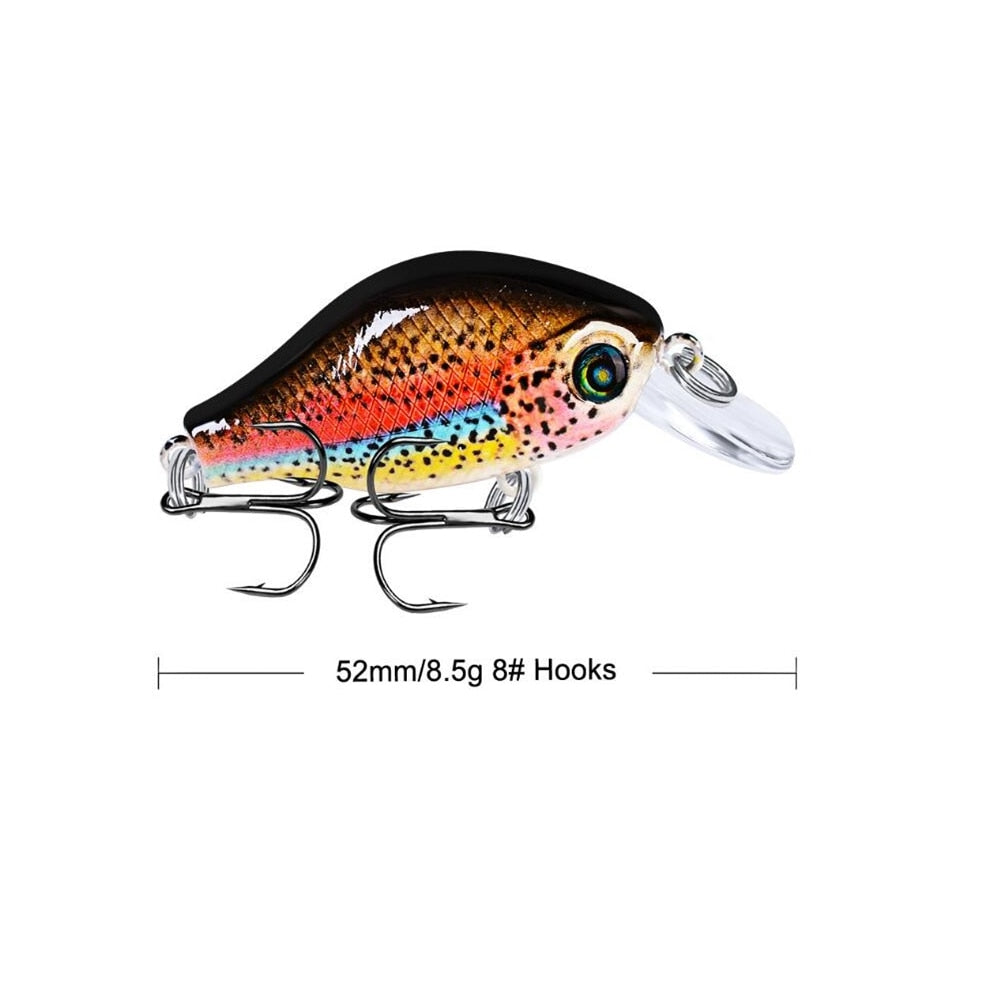 1pcs 52mm 8.5g Crank Fishing Lure Wobbler Floating Artificial plastic Hard Bait Trout Crankbait Bass Pike Japan Fishing Tackle