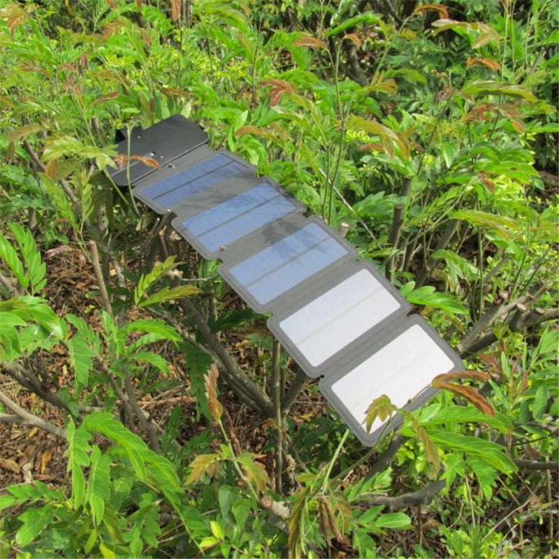 KERNUAP Sun Folding 10W Solar Cells Charger 5V 2.1A USB Output Devices Portable Solar Panels for Smartphones