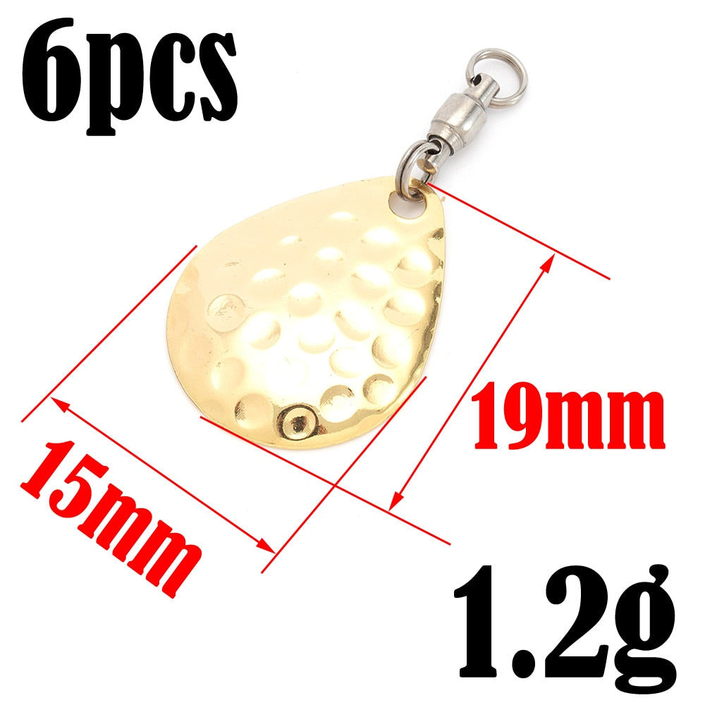 HYBOLAN 6pcs Fishing Lure spoon DIY Connector Spinners Sequins Brass Drop type Accessories Metal Vib Hard bait Assist Composite