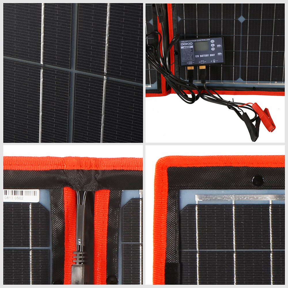 DOKIO 18V 100W 300W Portable Ffolding Solar Panels For Home 12V Car Charging 200W Solar Panels