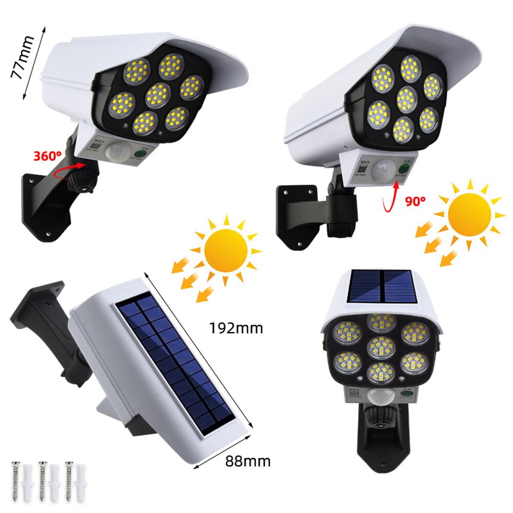 Outdoor Solar Light Analog Monitor PIR Human Induction 3 Mode LED Wall Lamp Waterproof Powerfull Spotlight for Garden Path