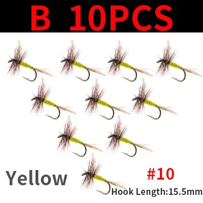 Wifreo 10PCS #10 #12#14#16 Brown Grey Body Adams Fly Trout Fishing Dry Flies Fly Fishing Bait Fly Caddis Midge Adult Mayfly