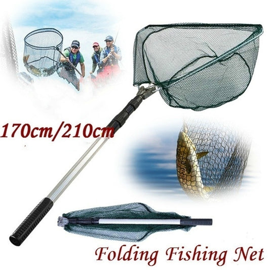 1PC 170cm /210cm Folding Fishing Net Telescopic Fishing Net Scoop Net Fishing Tools