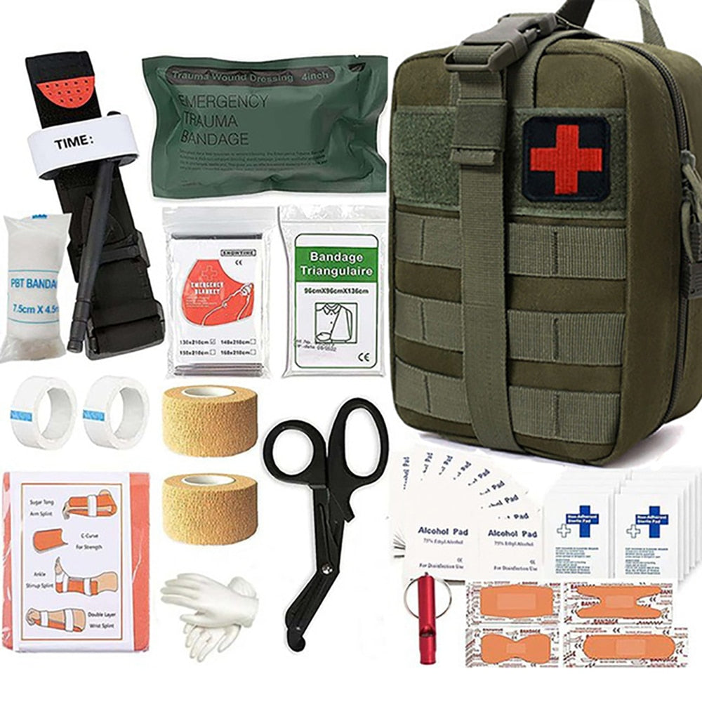 Military Survival Gear Molle Bag Medical Emergency Survival First Aid Kit Military Tactical Tourniquet Bandage For Camping