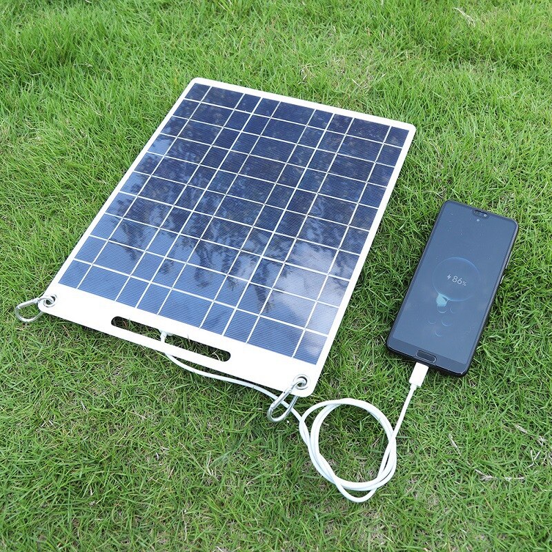 60W Solar Panel Portable 5V Dual USB Fast Charg Panel Kit Outdoor Emergency Charging Battery Camping Hiking Travel Phone Charger