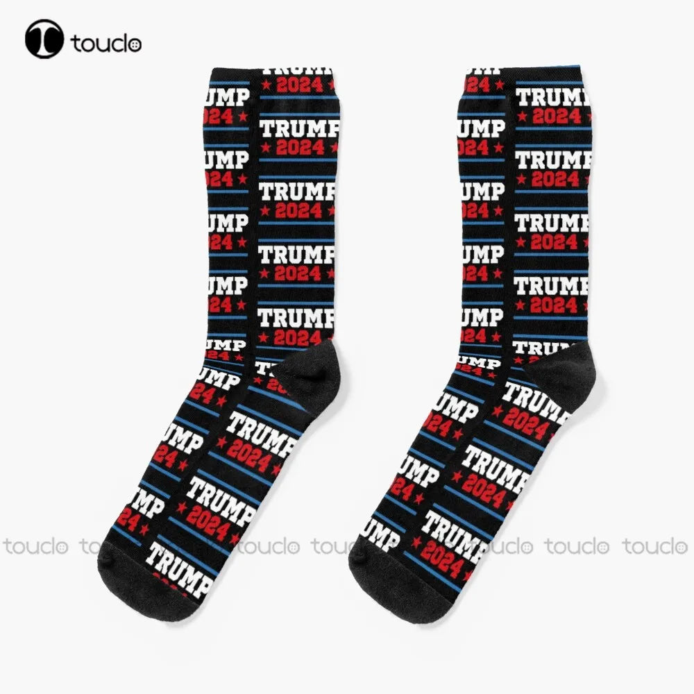 Trump 2024 Donald Trump Donald Trump 2024 Maga Flag Socks Mens Novelty Socks Personalized Custom Unisex Adult Teen Youth Socks