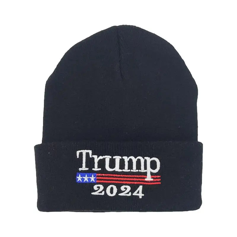 Donald Trumps 2024 Cap USA President Trump Embroidery Hat Patriots President Hat Unisex Warm Hat Slouchy Beanie Knit Cap