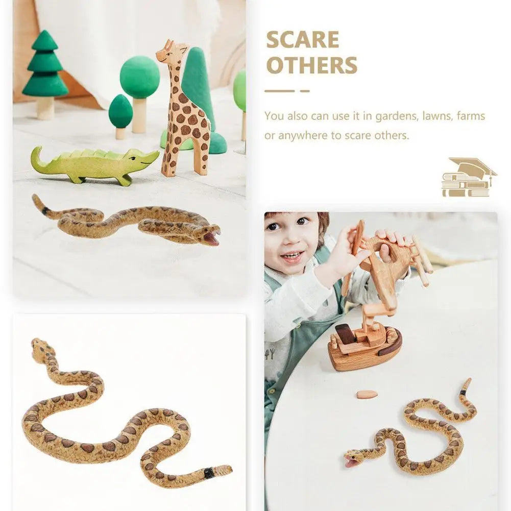 1pc Fake Snakes For Garden Rubber Rattlesnake Scary Snake Toy Rubber Snake Snake Figure Artificial Snake Toy J6o4