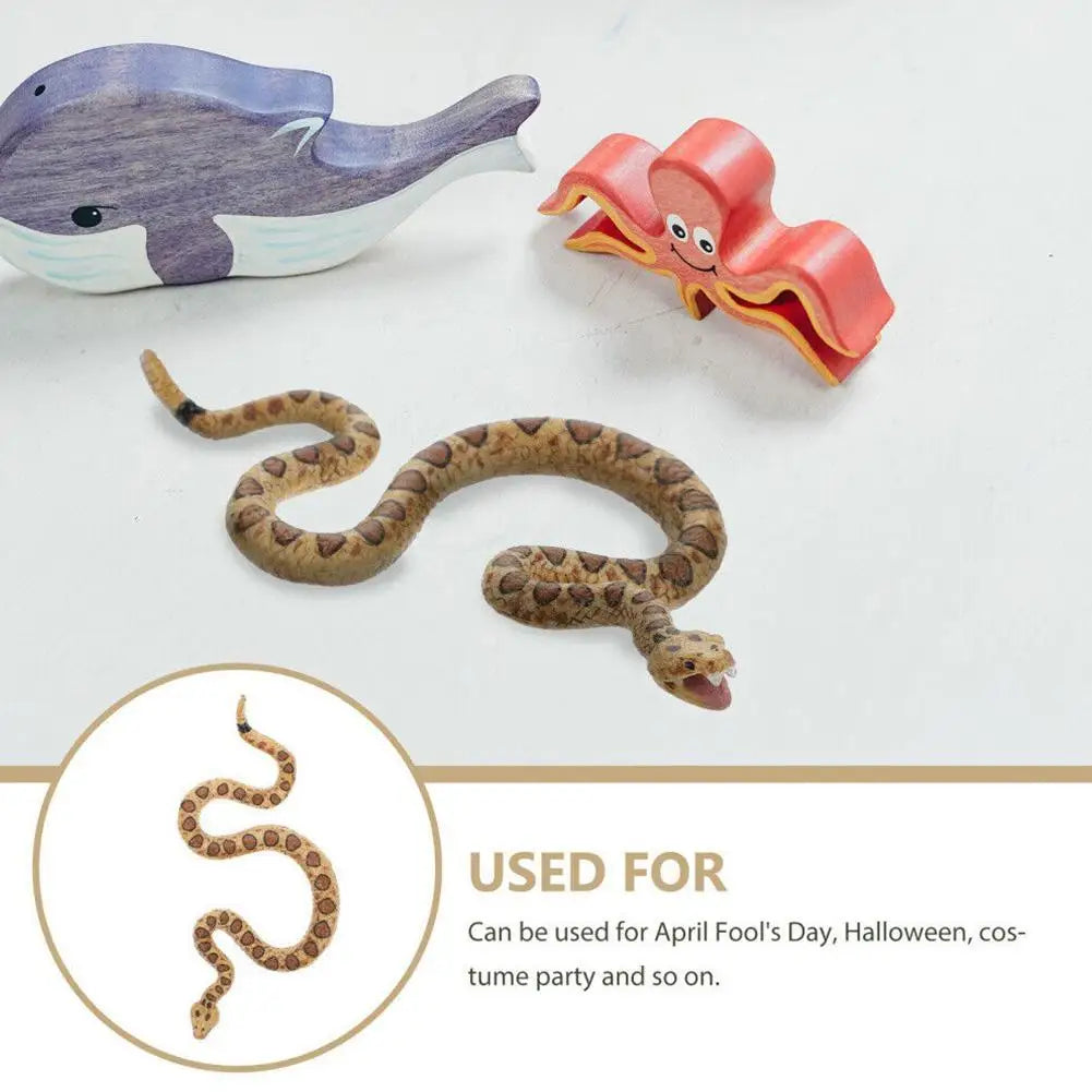 1pc Fake Snakes For Garden Rubber Rattlesnake Scary Snake Toy Rubber Snake Snake Figure Artificial Snake Toy J6o4
