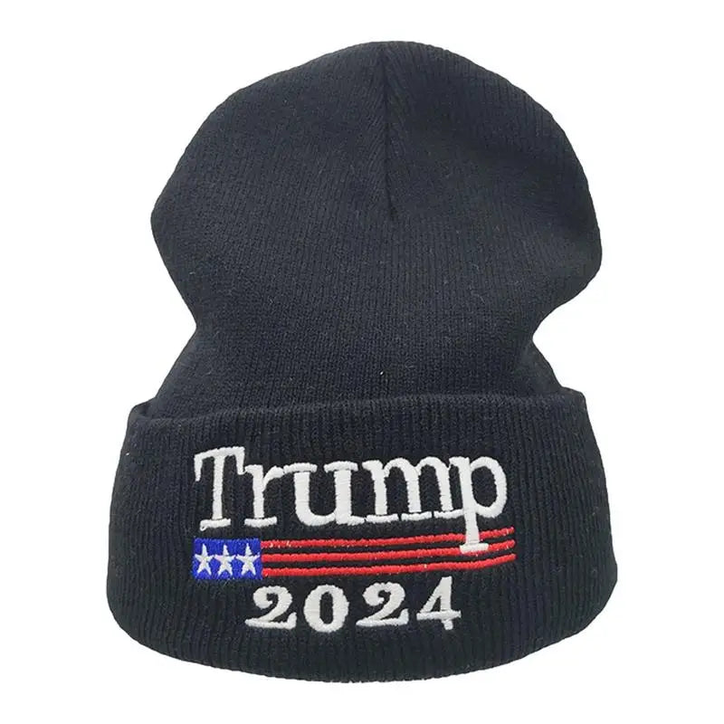 Donald Trumps 2024 Cap USA President Trump Embroidery Hat Patriots President Hat Unisex Warm Hat Slouchy Beanie Knit Cap
