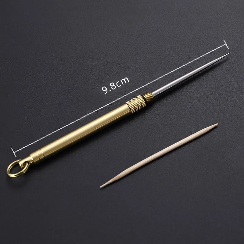 Titanium Outdoor EDC Portable Multi-Purpose Toothpick Bottle Fruit Fork Camping Tool Toothpick Tube Is More Durable Than Floss