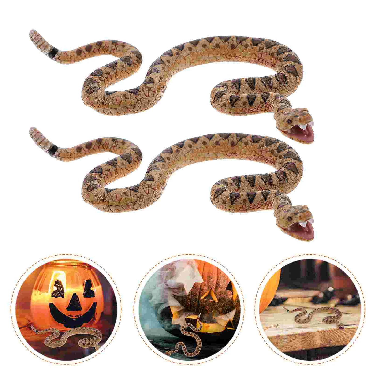 2Pcs Realistic Snakes Simulation Snake Scary Rattlesnake Trick Props Wildlife Educational Plaything for Kids Party Favor