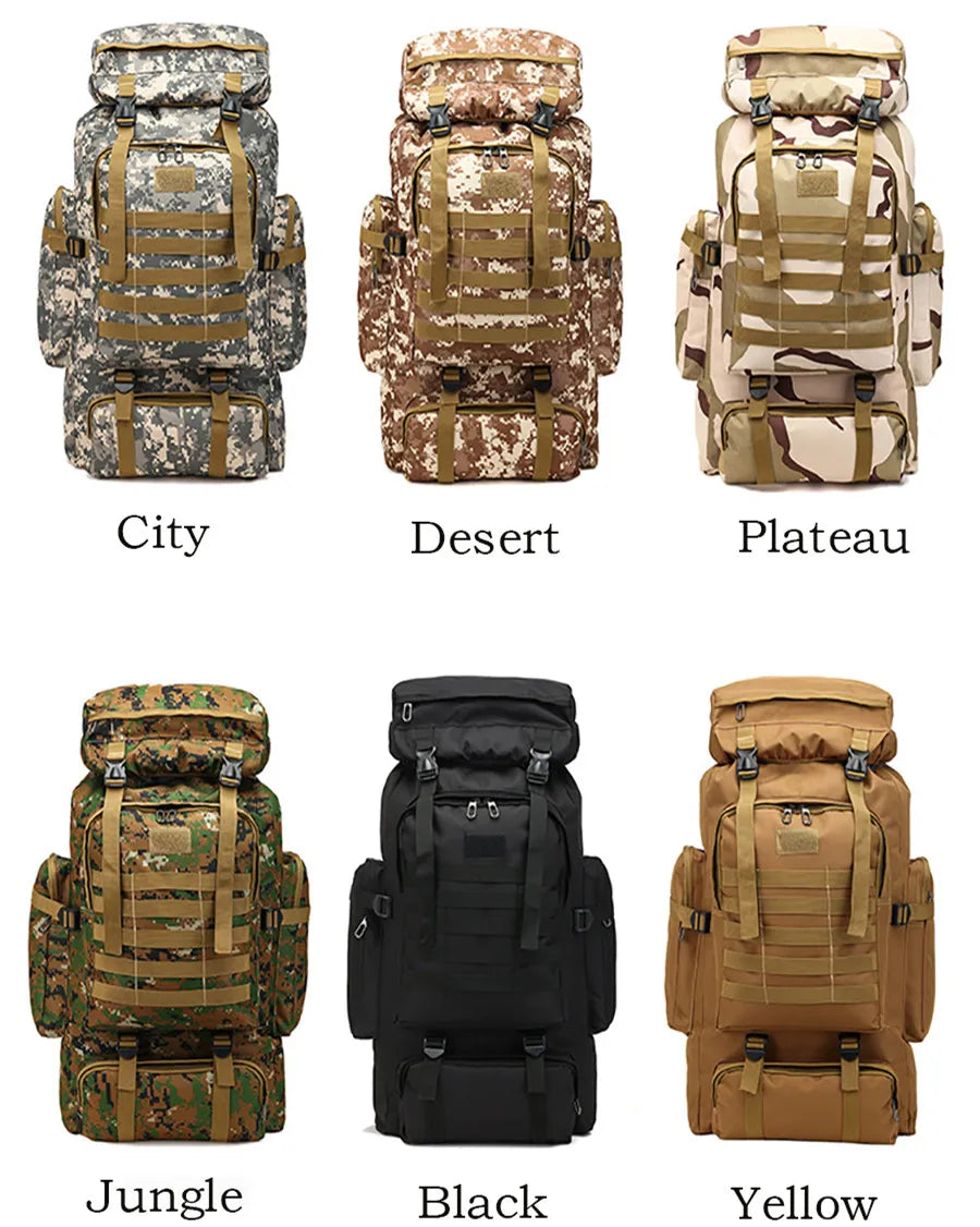 Outdoor Camouflage Men's Backpack, Large Space Waterproof Outdoor Military Backpack, Men's Travel Backpack, Hiking Backpack