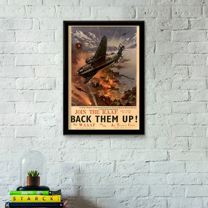 WWII Propaganda Poster Prints World War II Aircraft Bomber Vintage Picture Military Wall Art Canvas Painting Home Room Decor