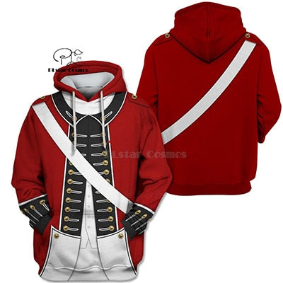 PLstar Cosmos American Revolutionary War suit 3d hoodies/Sweatshirt Winter autumn funny Harajuku Long sleeve streetwear