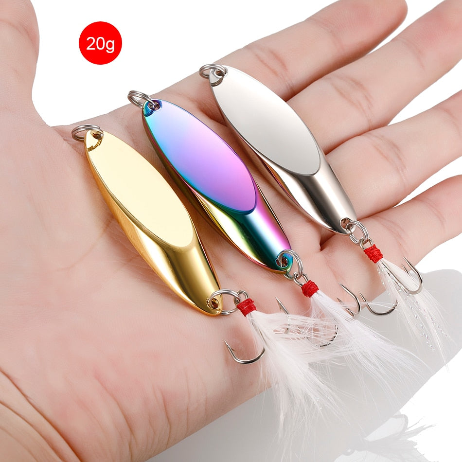 1pcs Metal Spinner Spoon Lures Trout Fishing Lure Hard Bait Sequins Paillette Artificial Baits Spinnerbait Fish Tools 2.5g-42g