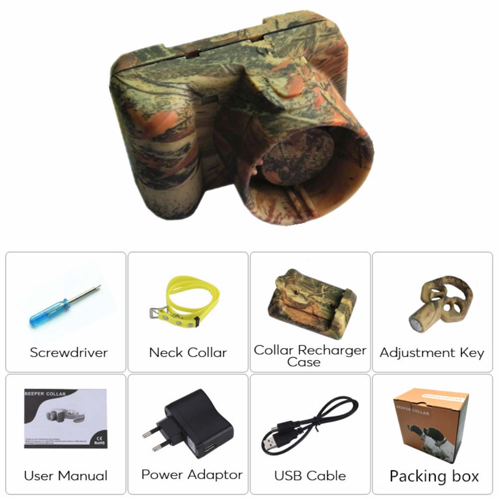 Rechargeable Hunting Dog Beeper Collars Waterproof Dog Training Collar 8 built-in Beeper Sound Sports Training Hunting Collar