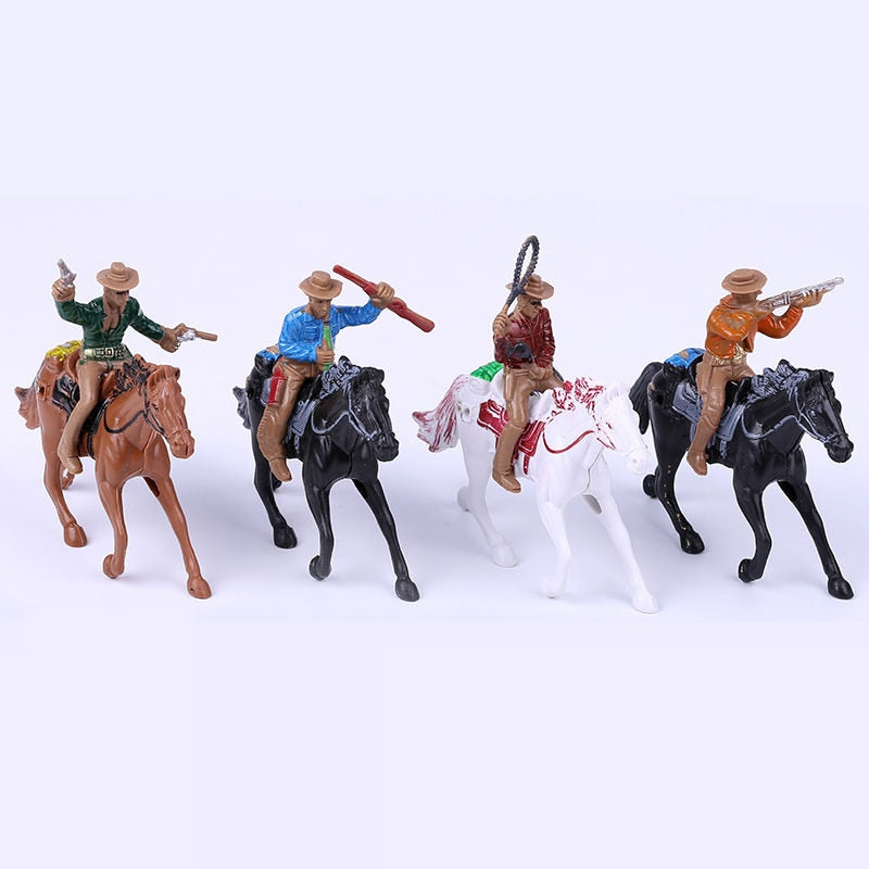 16Pcs Small Indian Horse West Cowboy Plastic Classic Toys Children Kids Toy Indians Military Soliders Model Figure