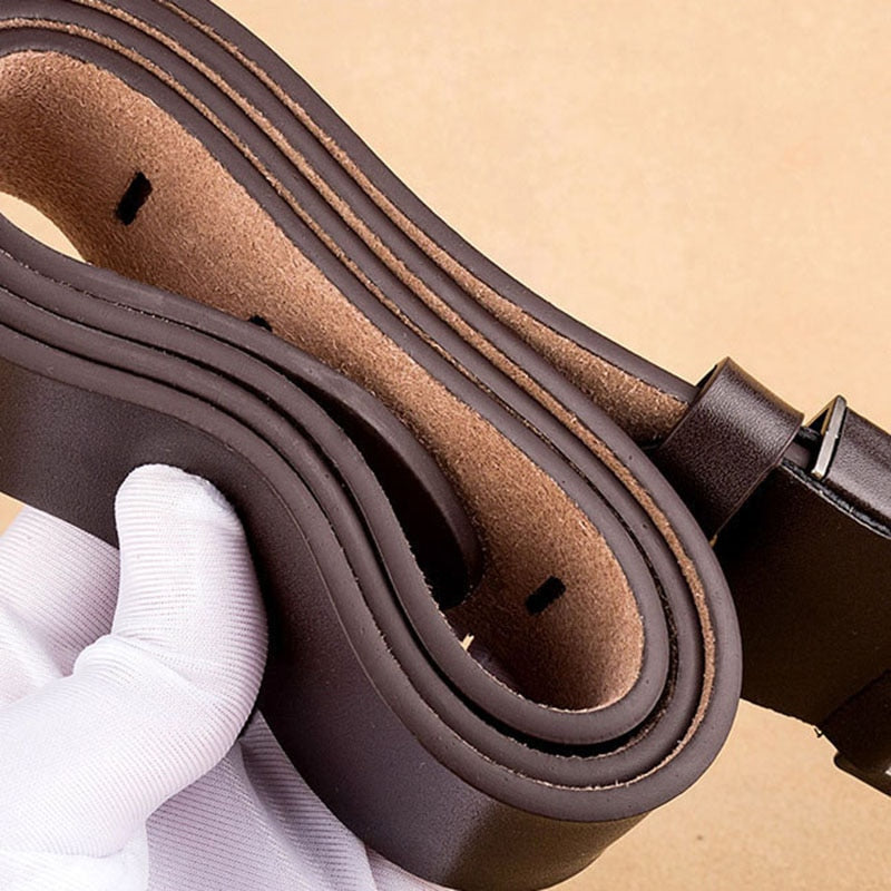 men belt male high quality leather belt men male genuine leather strap luxury pin buckle fancy vintage jeans free shipping 2022