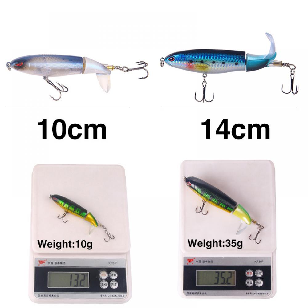 1 Pcs Fishing Lure Whopper Popper Sea Fishing Jigs 10cm/14cm Artificial Bait Fishing Accessories Soft Rotating Tail Fishing Tack