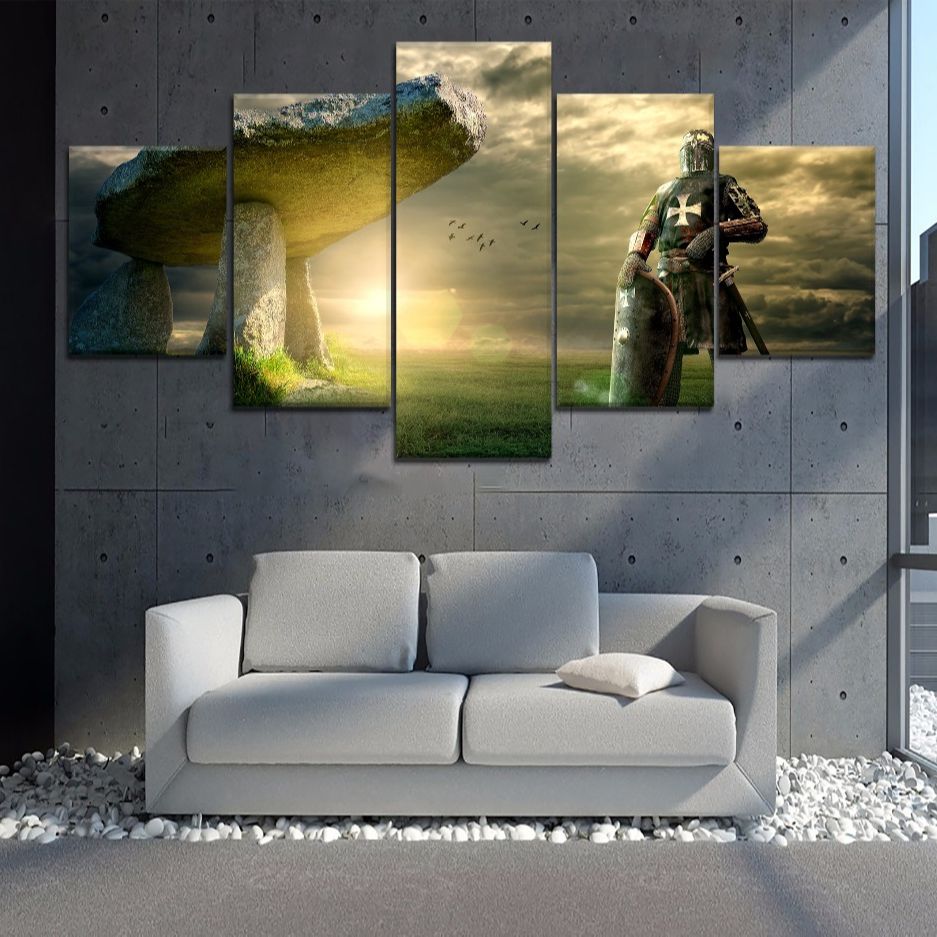No Framed 5 Pieces Knight Templar Movie HD Decorative Wall Art Canvas Posters Pictures Paintings Home Decor for Living Room