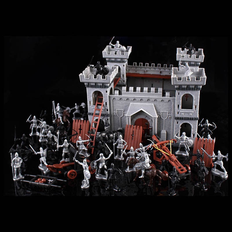 Medieval Mercenary Stronghold Military Sand Table Castle Soldier Assembly Model European Ancient War Boy Toy