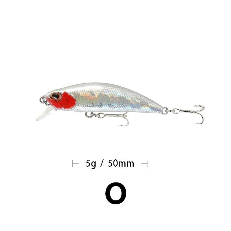 1PCS Minnow Fishing Lure 3D Eyes 50mm 5g Plastic Hard Bait Artificial Lures Wobbler Crankbait Winter Sea Fishing Bass Tackle