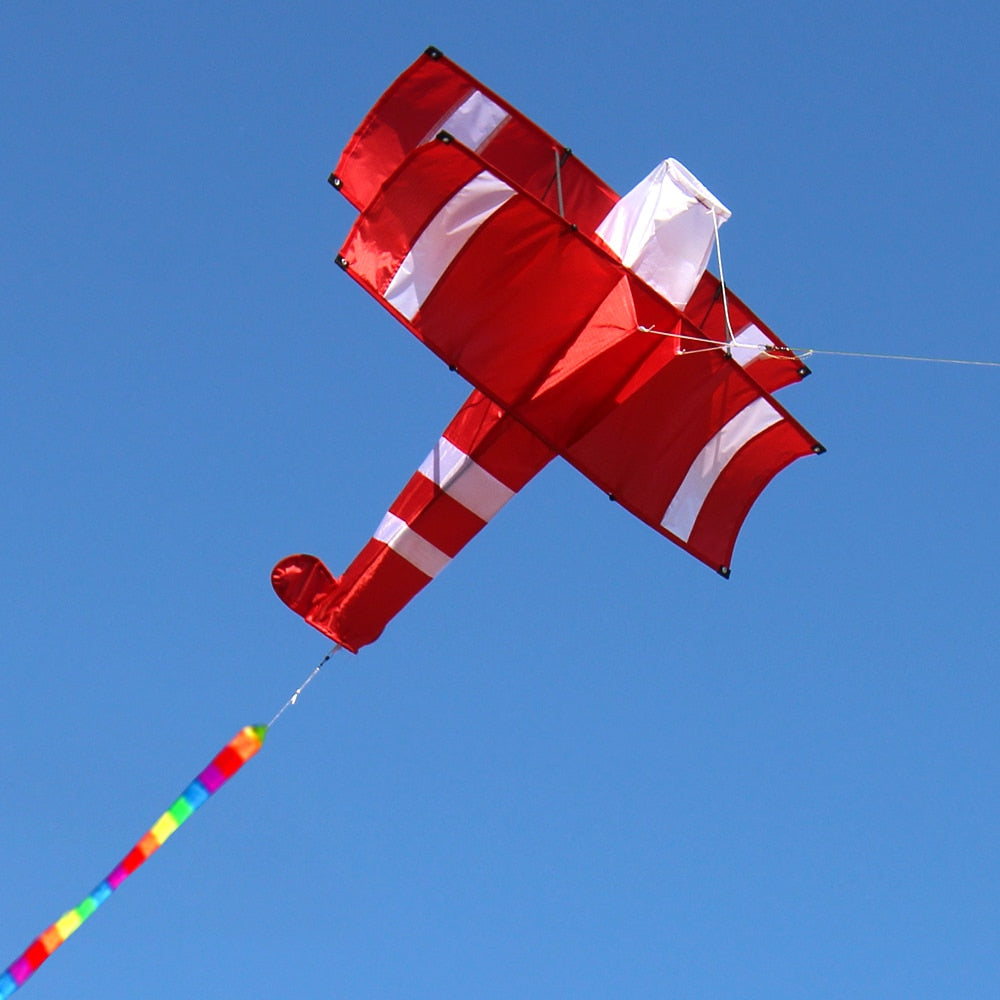 New High Quality 3D Single Line Red Plane  Kite Sports Beach With Handle and String Easy to Fly Factory Outlet