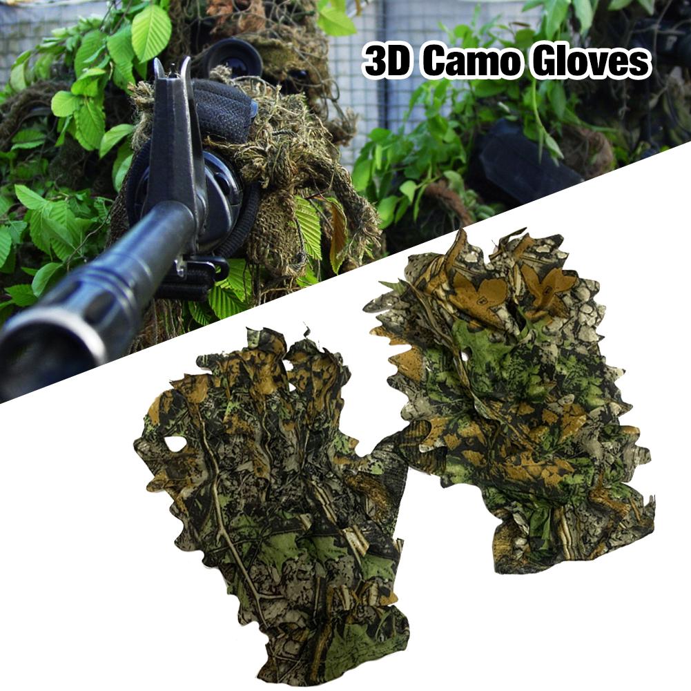 Sneaky 3D Camo Gloves Comfortable Non-slip Durable 3D Leaf Gloves for Paintball Good Concealment Effect Hunting Bird Watching