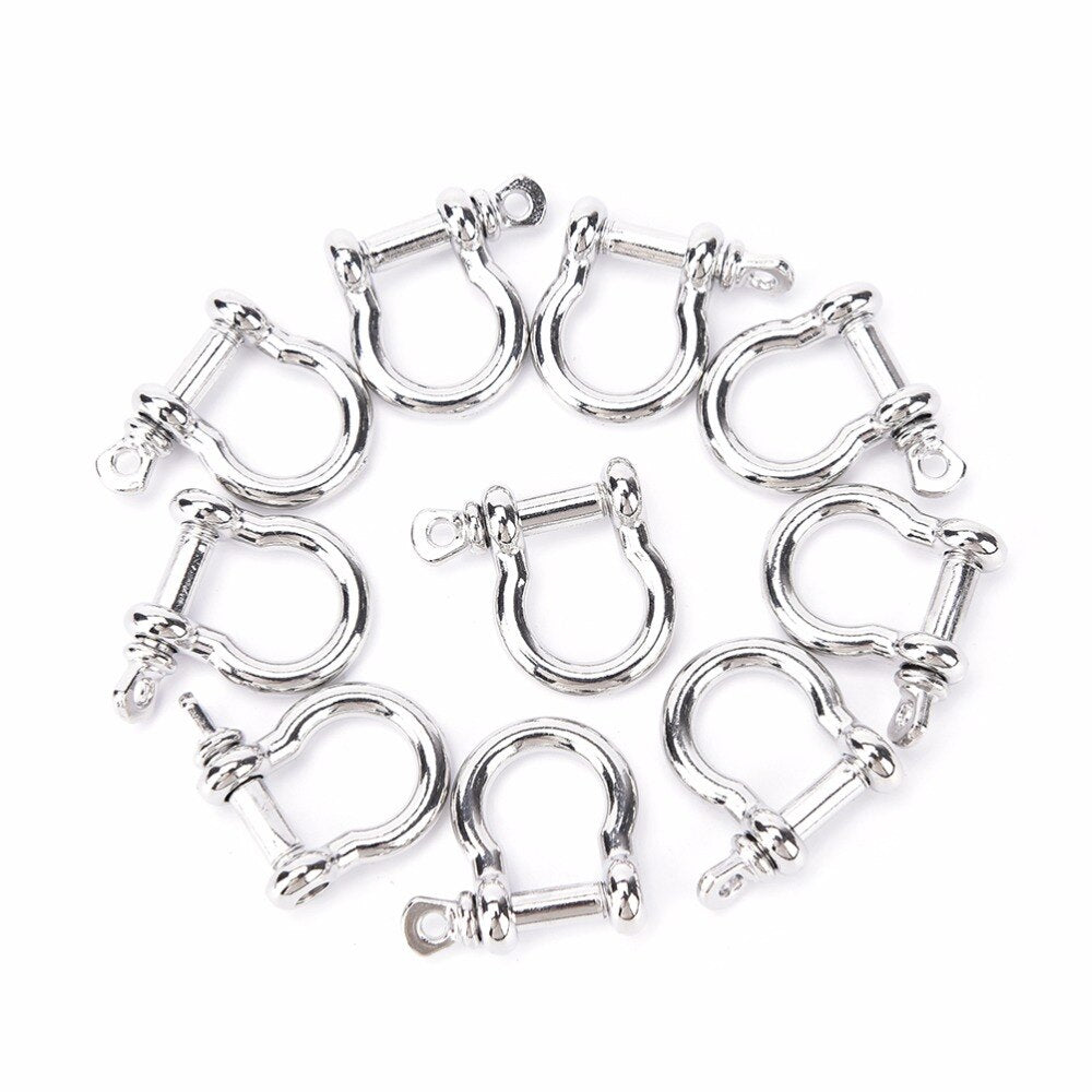 10Pcs/lot Stainless Steel O-Shaped Shackle Buckle Anchor Shackle Screw Pin for Paracord Outdoor Camping Survival Rope Bracelets