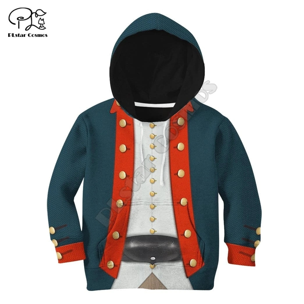 Kids Cloth Anime American Revolutionary War Uniform Children&#39;s wear 3d hoodies/boy sweatshirt Cartoon Hot Movie pant style-4