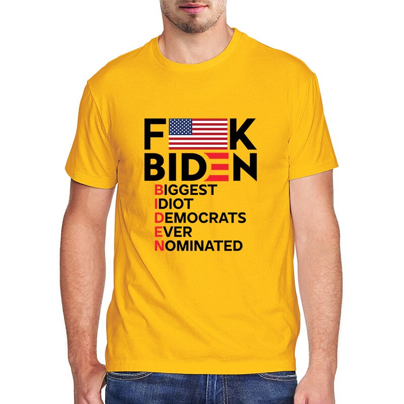 Biggest Idiot Democrats Nominated Joe Biden Graphic Men&#39;s Top Harajuku T Shirt Female Vintage Clothes 100 Cotton T-Shirt EU SIZE