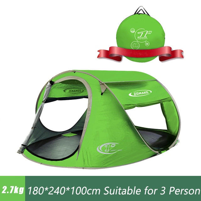 ZOMAKE Beach Tent Pop Up Large Automatic Instant Lightweight Hiking Camping Tent for 3 Person Waterproof  Tent  Foldable