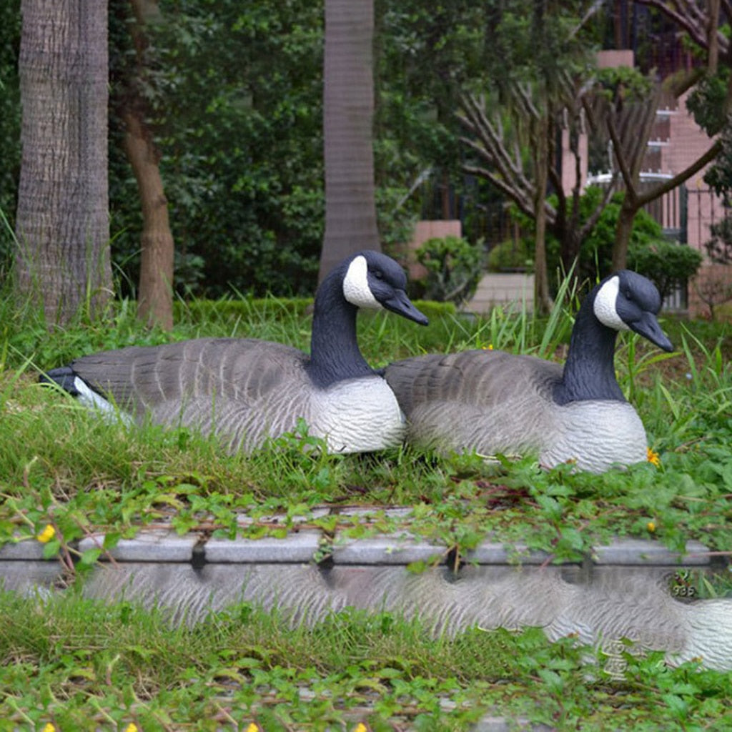 Hunting Goose Decoys 3D Realistic Lifelike Hunting Attraction Drake Greenhead Duck Mallards w/ Stand Garden Decor Lawn Ornament