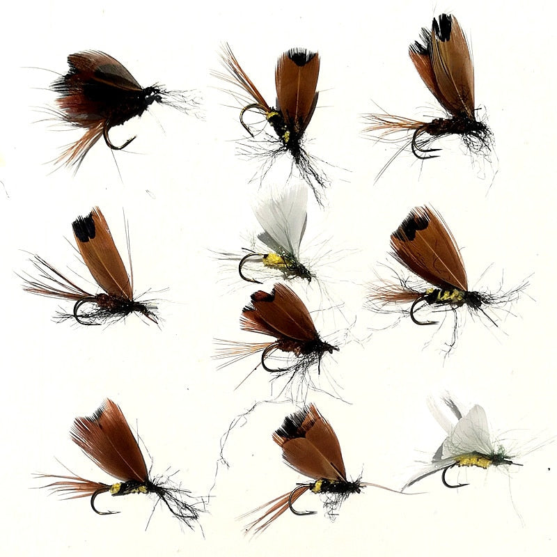 KKWEZVA 30pcs Fishing Lure Butter fly Insects different Style Salmon Flies Trout Single Dry Fly Fishing Lures Fishing Tackle