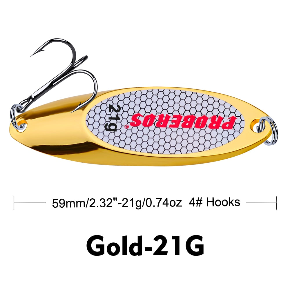 1PC Top Metal Spoon Lure 3g-40g Metal Bass Baits Silver Spoon Fishing Lure 8#-2# Hook Metal Lure Fishing Tackle