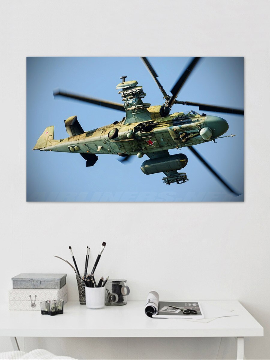 KA 52 helicopter alligator kamov military aircraft fanart fabric posters on wall picture home art living room decoration KN805