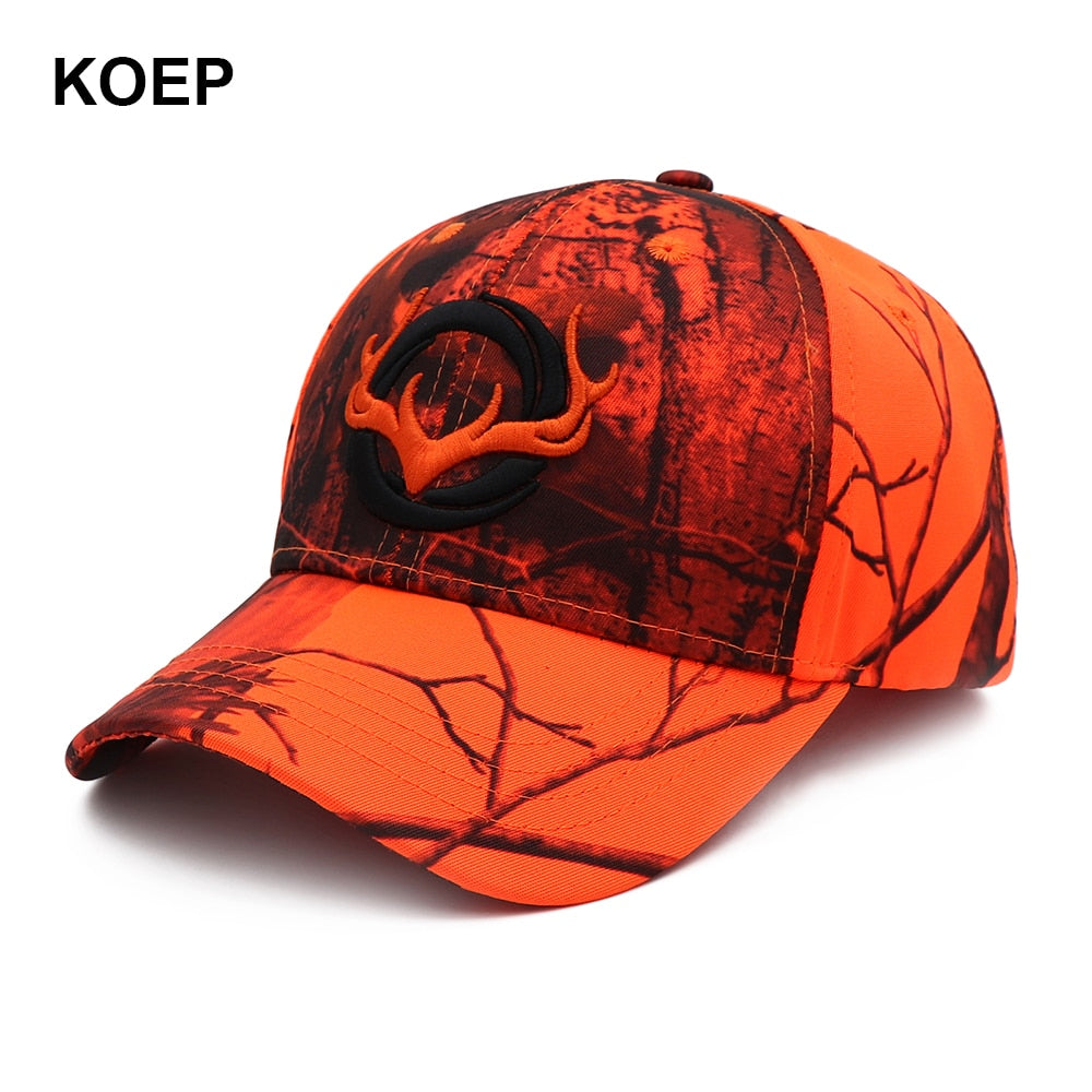 KOEP New Camo Baseball Cap Fishing Caps Men Outdoor Hunting Camouflage Jungle Hat 3D Deer Head Hiking Casquette Hats