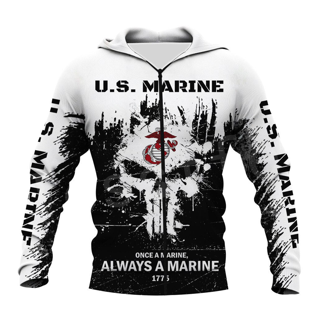 Tessffel America Military Marine Policeman Camo Pullover Soldier Army NewFashion Sweatshirt 3DPrint Casual Hoodies Men/Women D11