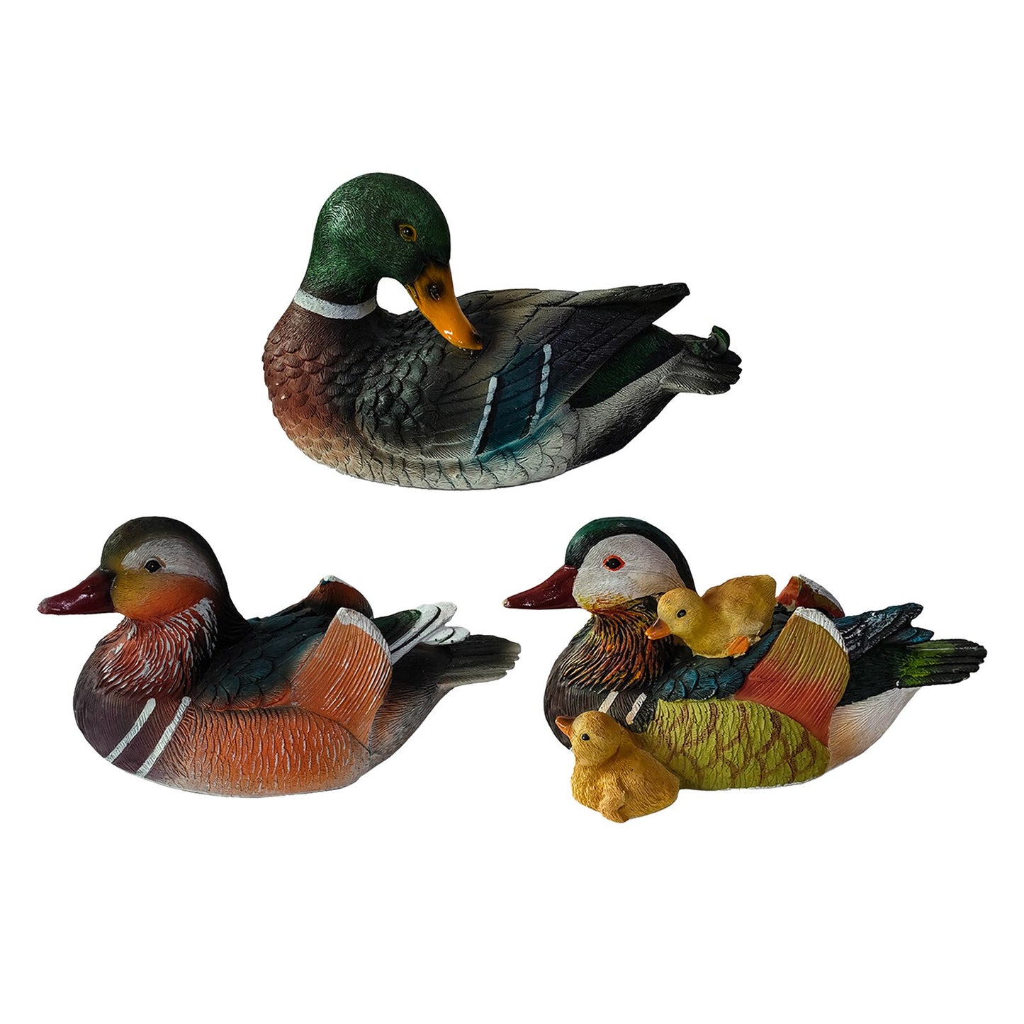 Artificial Resin Mandarin Duck Figurine Hunting Decoy Pool Pond Decors Courtyards Ornaments Duck Statue Sculpture