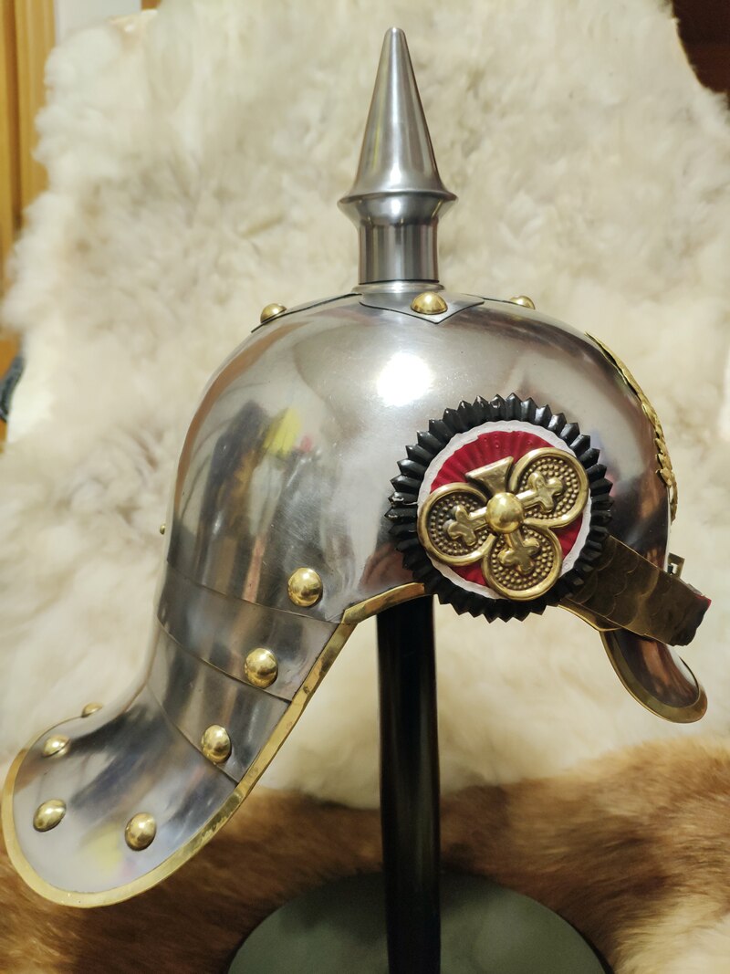 German World War I Prussian PICKELHAUBE Helmets Wearable Medieval knight helmet general mask WWII