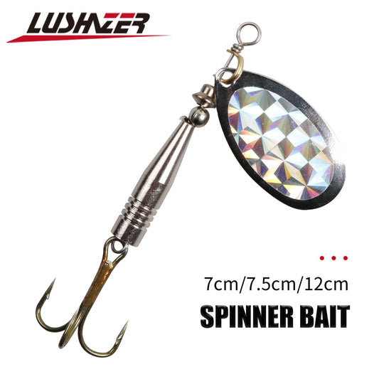 LUSHAZER Spinner Bait Fishing Lure 6.6g 11.6g 13g Spoon Metal Fishing bait for Carp Fishing spinnerbait Treble Hooks