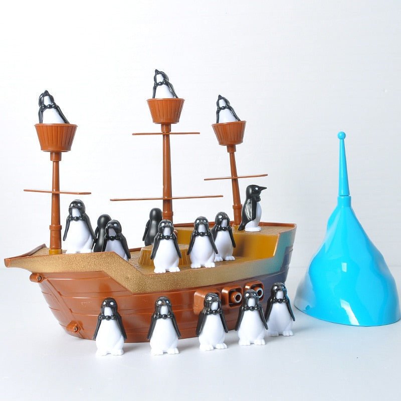 Kids Educational Toys  Desktop Pirate Boat Puzzle Toys Board Game Balance The Penguin Pirate Ship For Children Gift