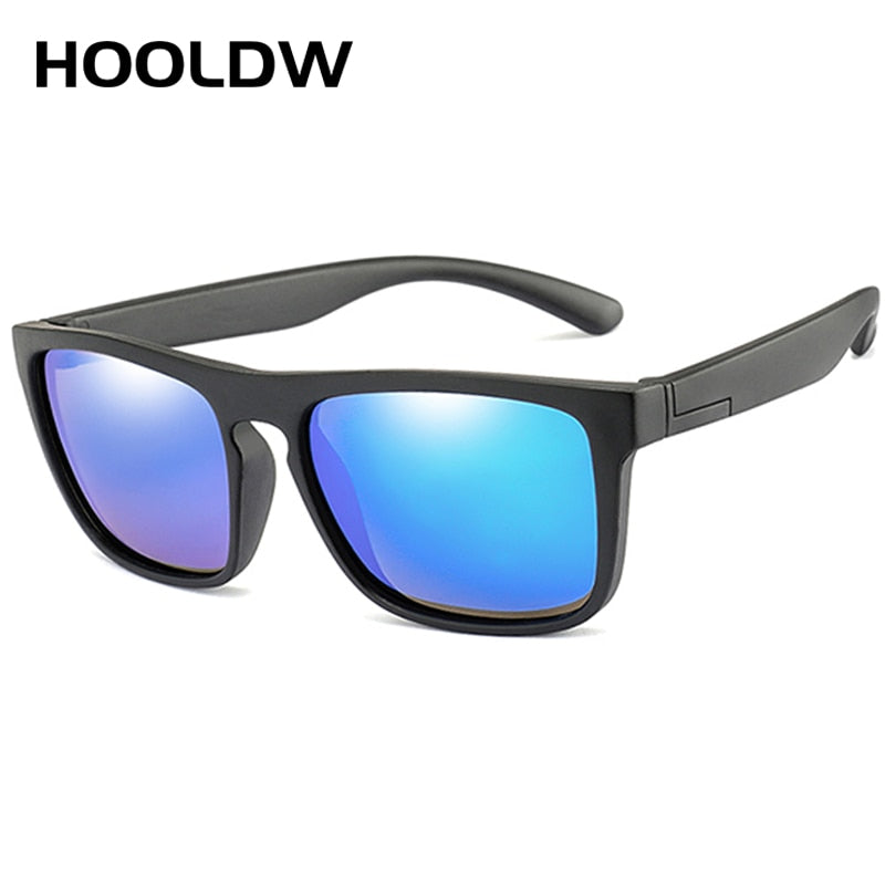 HOOLDW Square Kids Sunglasses Silicone Flexible Safety Children Polarized Sun Glasses Girl Boy Glasses UV400 Baby Shades Eyewear
