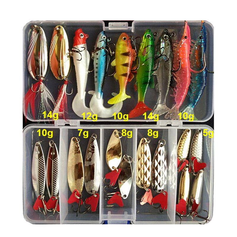 Hot Brilliant Metal Jig Spoon Fishing Lure Set 10/20/25/35pcs Wobblers Kit Pike Spoon Bait Fishing Tackle Pesca Isca Artificial